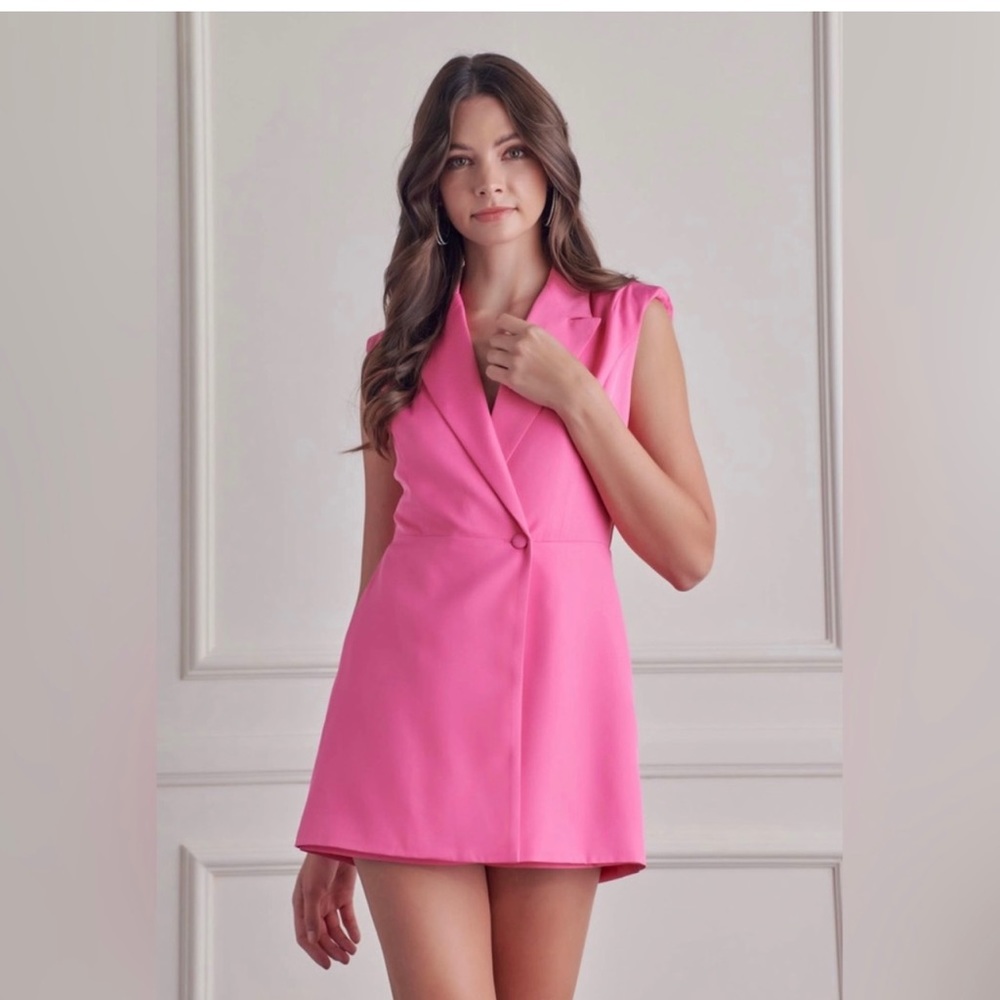 NWT DO+BE pink blazer romper